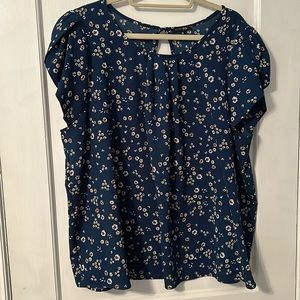 Paper moon floral blouse with cap sleeves